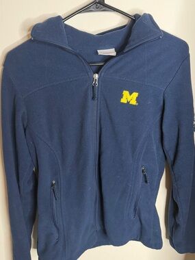 Columbia Navy Fleece Jacket with Yellow Embroidered M